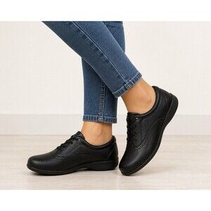 Dr. Scholl's Black Genuine Leather Orthotic Oxford Shoes -6W Career Comfort